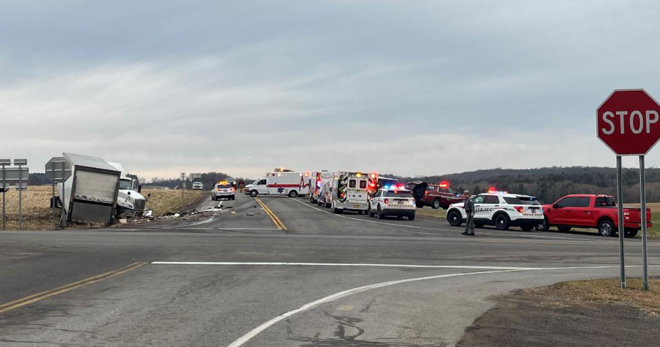 Motorhome and tractor trailer crash in Wyoming county, temporarily