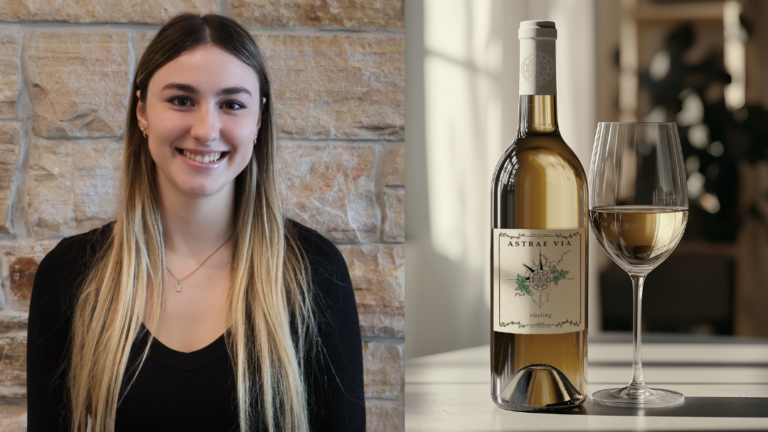 Graphic design student’s Astrae Via label chosen for FLCC’s student-crafted wine, celebrating creativity and connection.