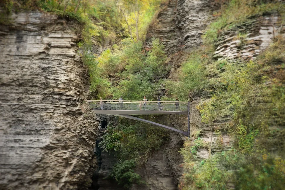 Watkins Glen State Park as the iconic Sentry Bridge